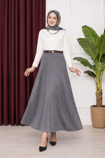 3 Renk Scuba Kumaş Etek - 2