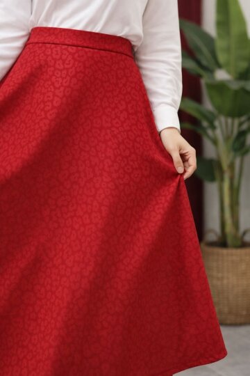 leopar baskılı scuba etek - 2