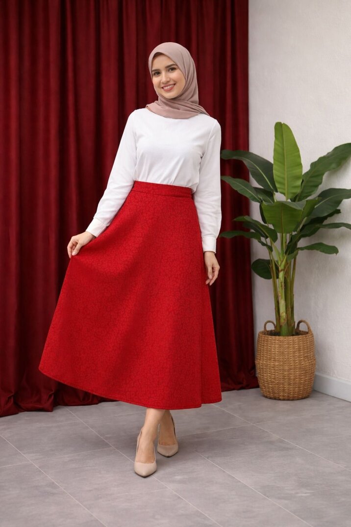 leopar baskılı scuba etek - 1