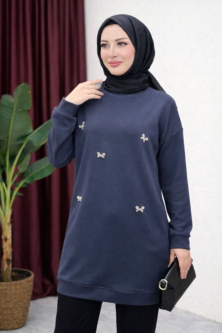 Taşlı Tesettür Tunik - 1
